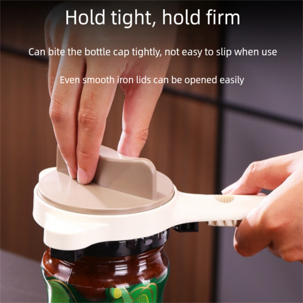 4 In 1 Jar Opener Multi Functional Bottle Lid Remover Labor Saving Kitchen Tool Khaki Can Openers