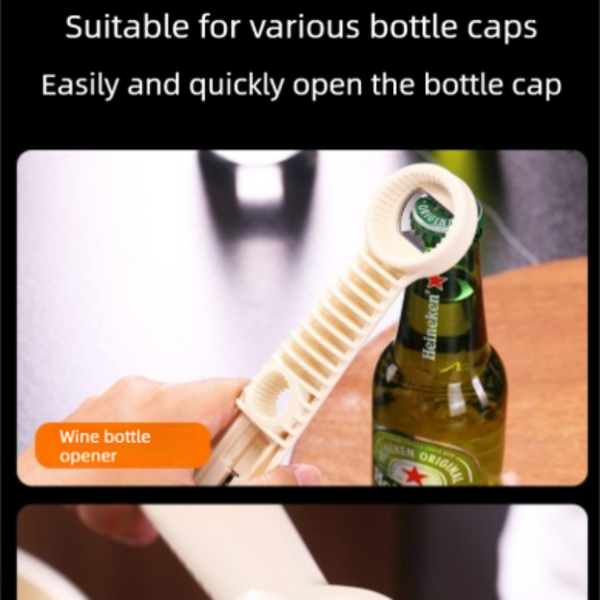 4 In 1 Jar Opener Multi Functional Bottle Lid Remover Labor Saving Kitchen Tool Khaki Can Openers