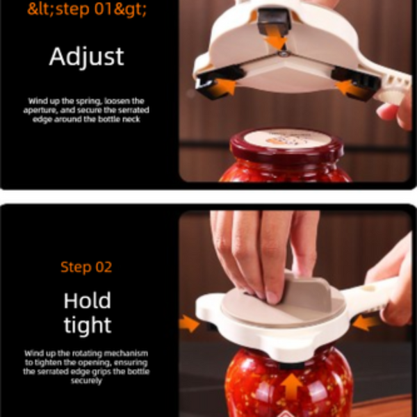 4 In 1 Jar Opener Multi Functional Bottle Lid Remover Labor Saving Kitchen Tool Khaki Can Openers