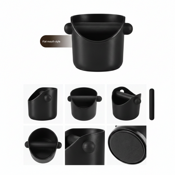 Compact Flat Mouth Espresso Knock Box Coffee Grounds Waste Bin With Anti Slip Base And Rubber Bar For Home Stations Other Coffee Tea & Espresso Makers