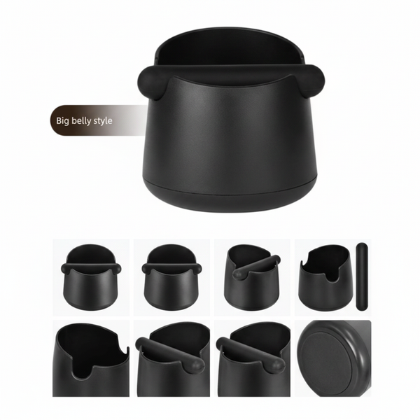 Wide Base Espresso Knock Box Coffee Grounds Waste Bin With Anti Slip Pad And Rubber Bar For Home Baristas Other Coffee Tea & Espresso Makers