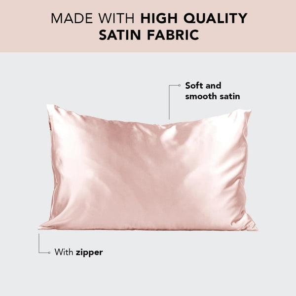 1 Pair Champagne Luxury Satin Silk Pillowcase For Hair And Skin Smooth Cooling Pillow Cover With Envelope Closure Queen (20X30") Pillow Cases