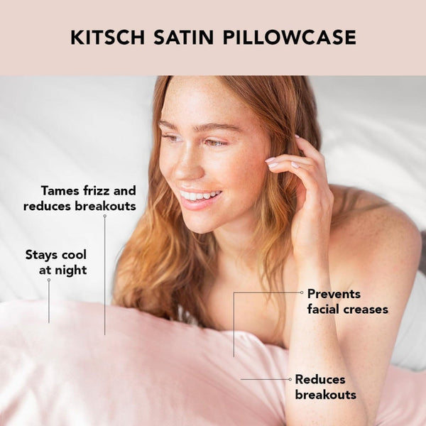 1 Pair Pink Luxury Satin Silk Pillowcase For Hair And Skin Smooth Cooling Pillow Cover With Envelope Closure King (20X36") Pillow Cases