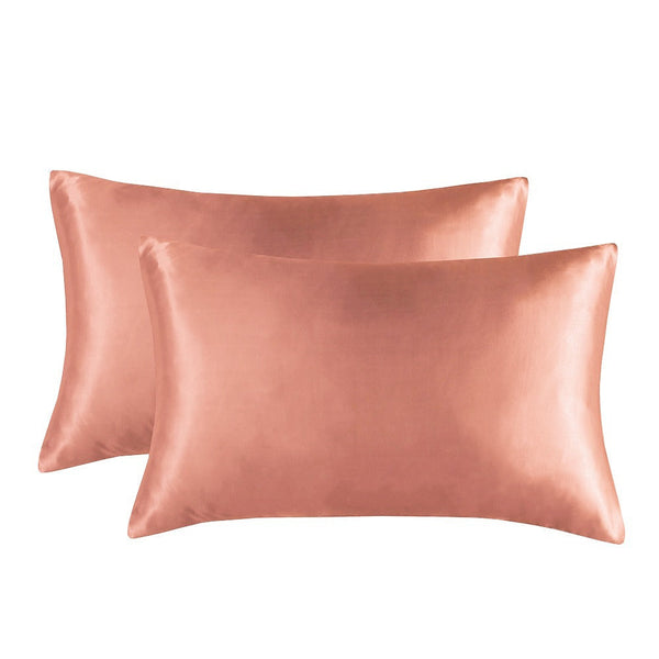 1 Pair Coral Luxury Satin Silk Pillowcase For Hair And Skin Smooth Cooling Cover With Envelope Closure King (20X36") Pillow Cases