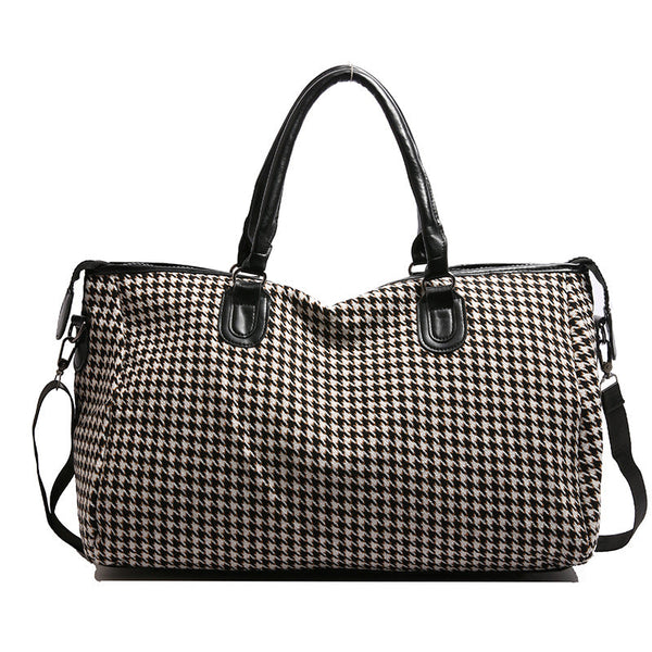 Black Large Capacity Knitted Travel Bag With Shoe Zone Weekend Overnight & Carry On Gym Duffle Bags
