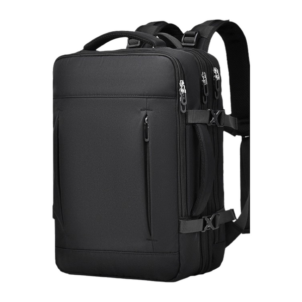 Black Expandable Travel Laptop Backpack With Usb Charging Port Waterproof Nylon Business Bag With 11Cm Depth Extension (45X32cm) Laptop Cases & Bags