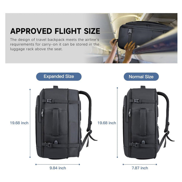 Grey Expandable 17 Inch Laptop Travel Backpack With Usb Port Durable Tsa Friendly Carry On Luggage Bag Laptop Cases & Bags