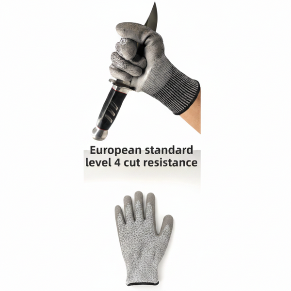 2 Pair Grey Level 5 Cut Resistant Work Glove Anti Abrasion And Puncture Protective Gloves S Size Work Gloves