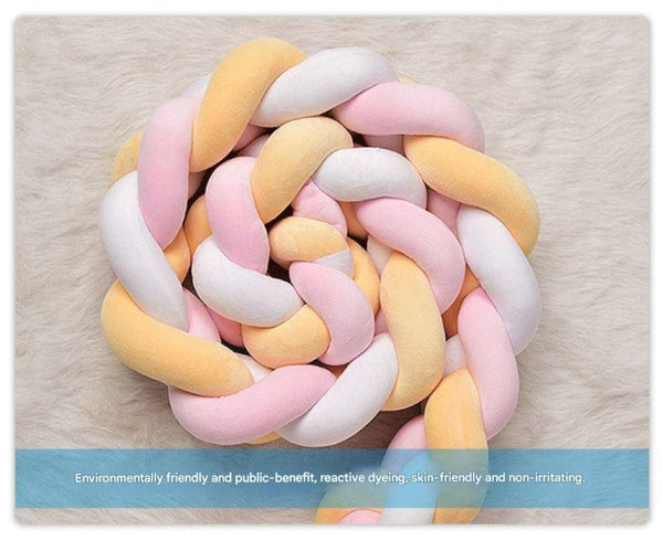 Pink 2M Nordic 3 Strand Hand Braided Knot Long Pillow Soft Plush Sofa Cushion Room Decor For Bedroom & Living Cushions & Decorative Pillows