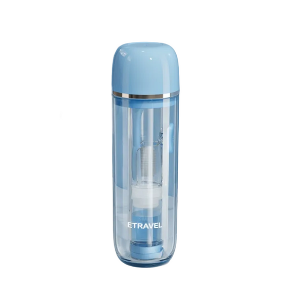 Blue 2 In 1 Travel Toothbrush/Toothpaste Organizer & Mouthwash Cup Lightweight And Durable Crystal Clear Pc Material Toothbrushes