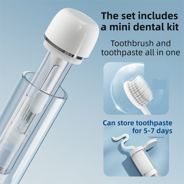 Blue 2 In 1 Travel Toothbrush/Toothpaste Organizer & Mouthwash Cup Lightweight And Durable Crystal Clear Pc Material Toothbrushes