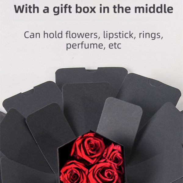 Red Hexagon 4 Layer 12 Pocket Explosion Gift Box(Diy) Creative Handmade Photo Album & Scrapbook For Anniversaries Birthdays Gift Boxes
