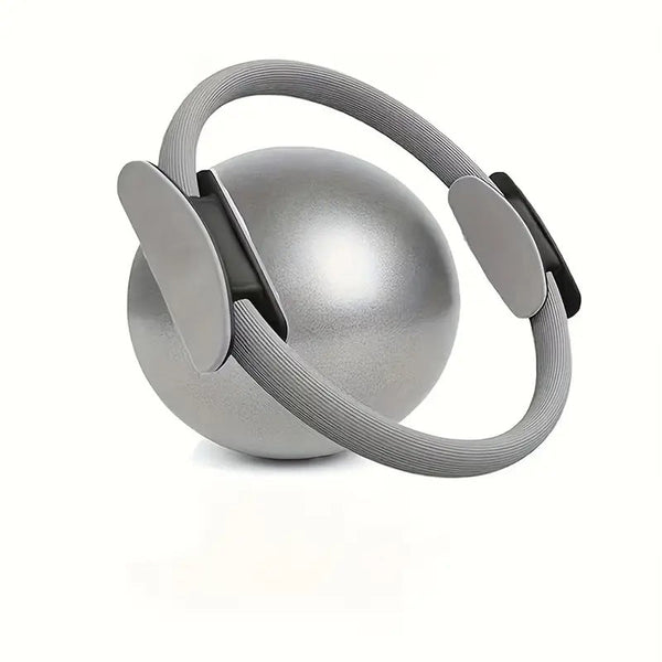 Grey Professional Pilates Ring & Yoga Ball Set Multipurpose Home Fitness Equipment For Whole Body Core Training Pelvic Floor Strengthening Yoga & Pila