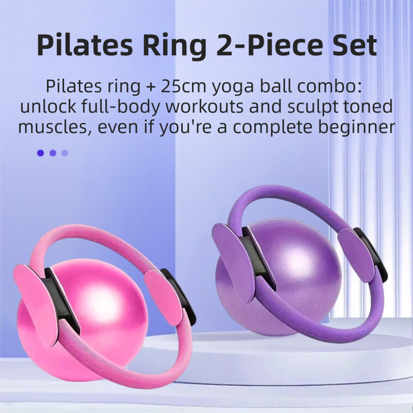 Grey Professional Pilates Ring & Yoga Ball Set Multipurpose Home Fitness Equipment For Whole Body Core Training Pelvic Floor Strengthening Yoga & Pila