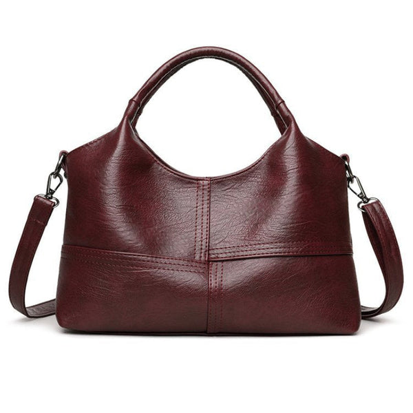 Red Retro Soft Pu Leather Handbag For Women Trendy Large Capacity Daily Crossbody Bag With Detachable Shoulder Strap Women's Bags & Handbags