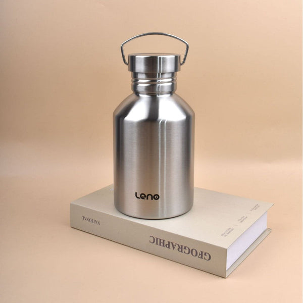 2L Large Capacity Outdoor Sports Adventure Water Bottle Food Grade 304 Stainless Steel With Portable Handle & 7Cm Wide Mouth Water Bottles & Vacuum Fl