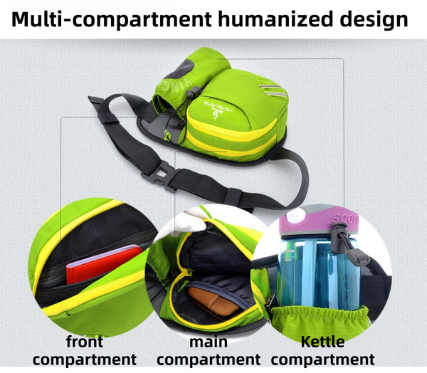 Orange Lightweight Running Waist Pack With Stable Bottle Holder Multi Functional Nylon Sports Fanny For Marathon Hiking Cycling & Climbing Waist Packs