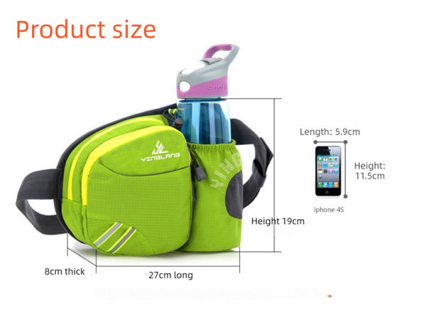Orange Lightweight Running Waist Pack With Stable Bottle Holder Multi Functional Nylon Sports Fanny For Marathon Hiking Cycling & Climbing Waist Packs