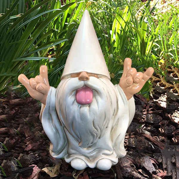 Naughty Garden Gnome Statue With Tongue Out Funny Resin Dwarf Figurine For Yard & Patio Sculptures & Figurines