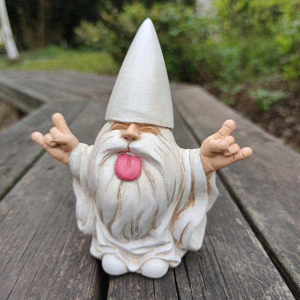 Naughty Garden Gnome Statue With Tongue Out Funny Resin Dwarf Figurine For Yard & Patio Sculptures & Figurines
