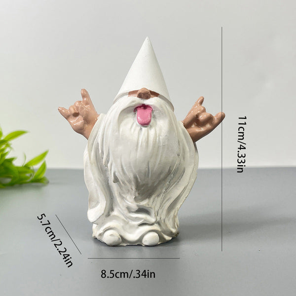 Naughty Garden Gnome Statue With Tongue Out Funny Resin Dwarf Figurine For Yard & Patio Sculptures & Figurines
