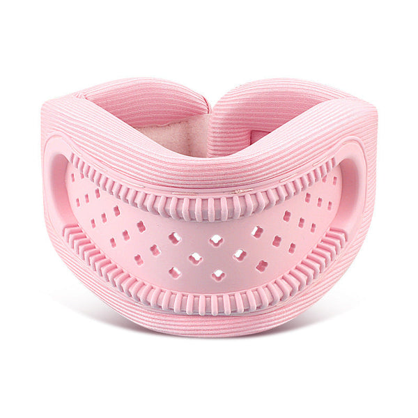 Pink Silicone Neck Brace With High Elastic Memory Foam & V Shape Prevent Forward Head Tilt And Posture Correction Orthotics Braces & Sleeves