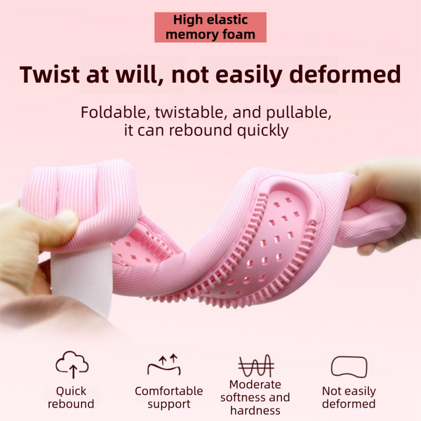 Pink Silicone Neck Brace With High Elastic Memory Foam & V Shape Prevent Forward Head Tilt And Posture Correction Orthotics Braces & Sleeves