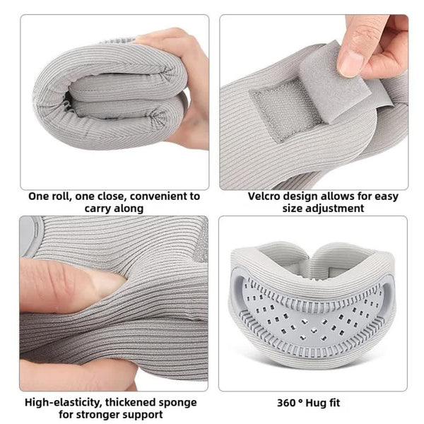 Pink Silicone Neck Brace With High Elastic Memory Foam & V Shape Prevent Forward Head Tilt And Posture Correction Orthotics Braces & Sleeves