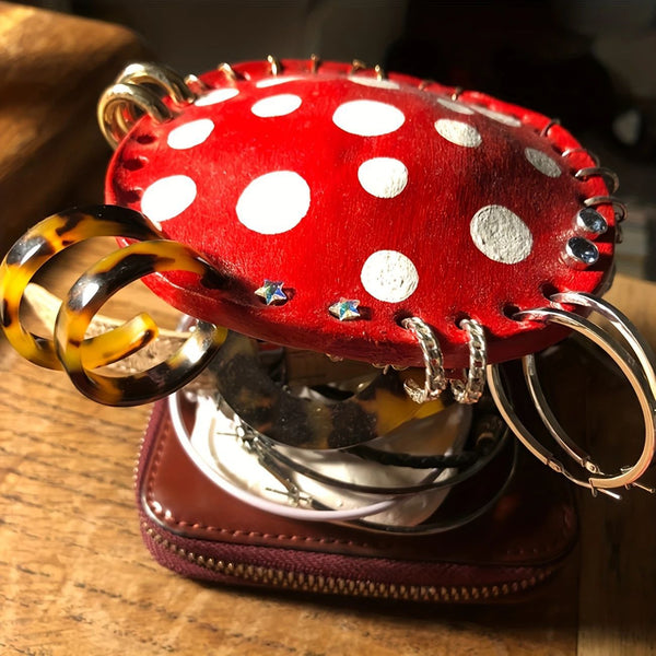 Whimsical Mushroom Earring Holder Unique Forest Themed Resin Jewelry Organizer Vanity & Dresser Jewellery Holders & Organisers
