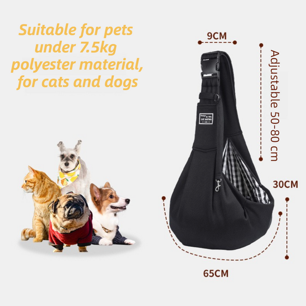 Pink Lightweight Breathable Pet Crossbody Bag With Adjustable Padded Strap & Reversible Double Sided Design Pet Transport