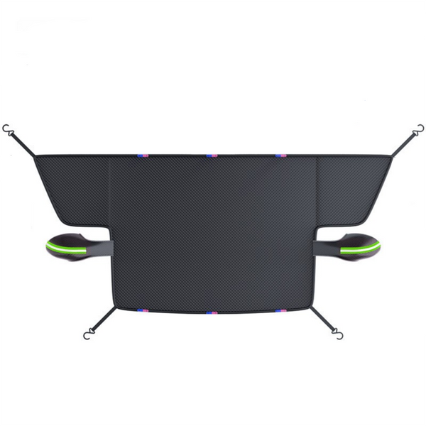 Durable Car Protector With Extra Large 253Cm Coverage All Season Snow & Sun 6 Magnet 4 Strap Windproof System(Black Green) Car Covers
