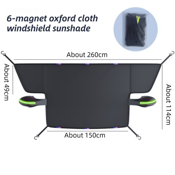 Durable Car Protector With Extra Large 253Cm Coverage All Season Snow & Sun 6 Magnet 4 Strap Windproof System(Black Green) Car Covers