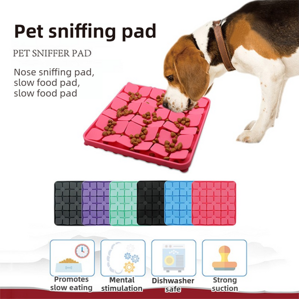 Purple Food Grade Silicone Pet Lick Mat For Perfect Distraction 3D Textured Slow Feeder & Dental Cleanner With Powerful Suction Dog Feeding Mats