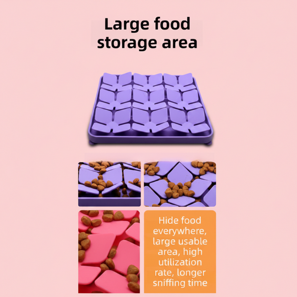 Purple Food Grade Silicone Pet Lick Mat For Perfect Distraction 3D Textured Slow Feeder & Dental Cleanner With Powerful Suction Dog Feeding Mats