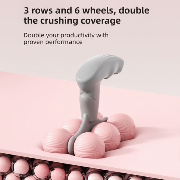Pink Compact 6 Wheel Handheld Massager Smooth & Silent Deep Tissue Muscle Relaxer For Yoga Fitness And Home Recovery Massagers