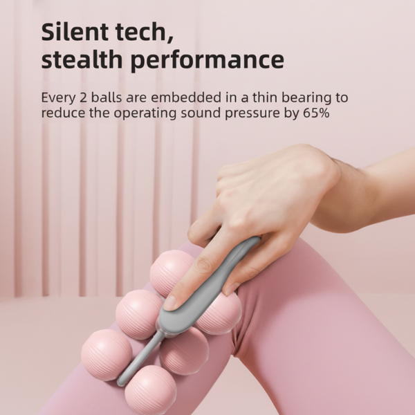 Pink Compact 6 Wheel Handheld Massager Smooth & Silent Deep Tissue Muscle Relaxer For Yoga Fitness And Home Recovery Massagers