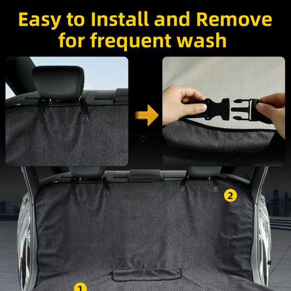 Grey Waterproof Towel Car Back Seat Cover Universal Non Slip Sweat Absorbent Bucket Protector For Gym Fitness And Beach Seat Covers