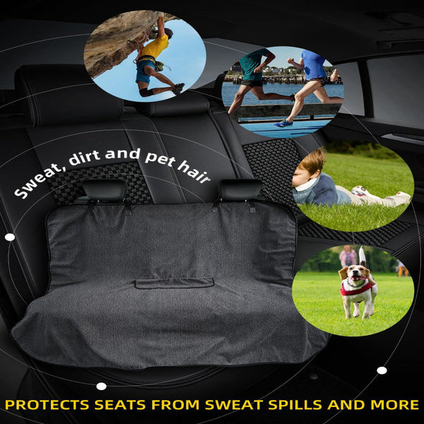 Grey Waterproof Towel Car Back Seat Cover Universal Non Slip Sweat Absorbent Bucket Protector For Gym Fitness And Beach Seat Covers