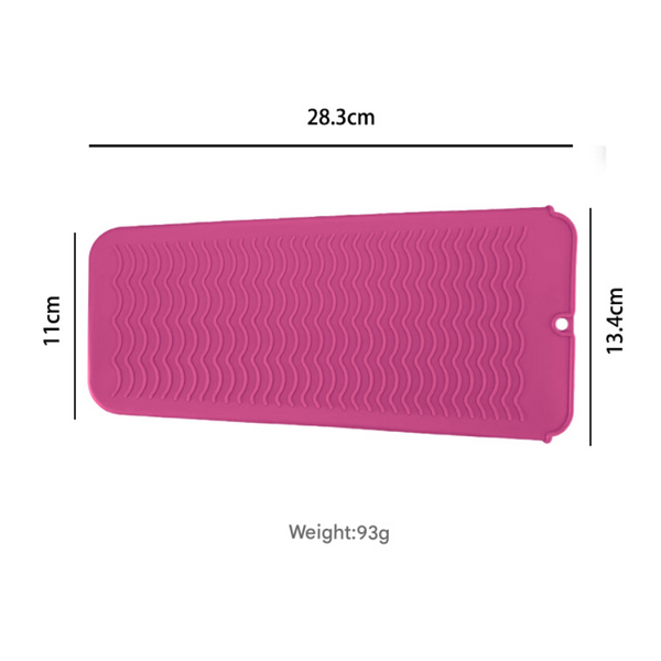 Pink 2 In 1 Silicone Wave Anti Scalding Mat & Pouch For Hair Tools (2 Pack) Travel Ready Heat Resistant Hanging Storage Bag Hair Accessories