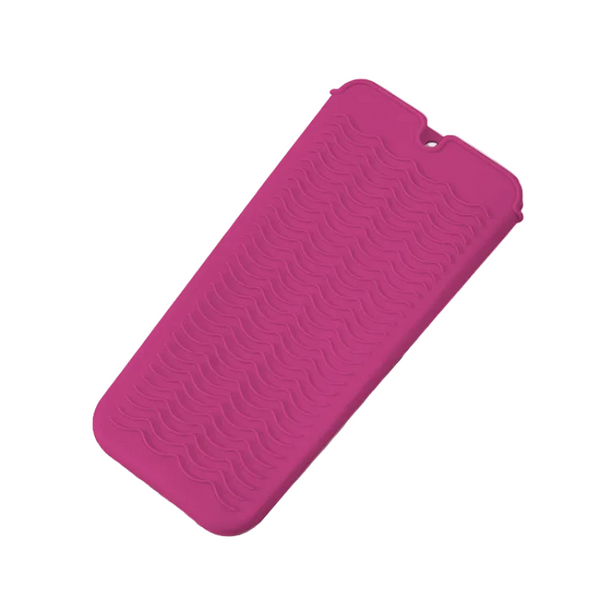 Pink 2 In 1 Silicone Wave Anti Scalding Mat & Pouch For Hair Tools (2 Pack) Travel Ready Heat Resistant Hanging Storage Bag Hair Accessories
