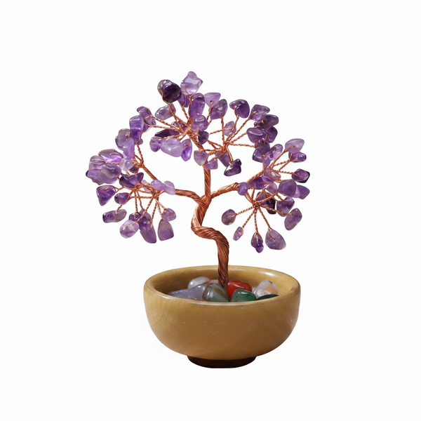 Natural Yellow Crystal Money Tree With Agate Basin & Adjustable Wire Branches Desktop Feng Shui Decor For Wealth And Prosperity Artificial Plants