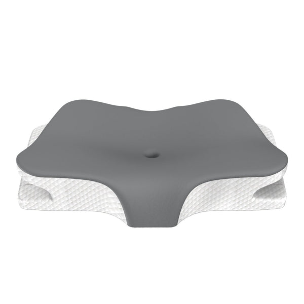 Grey Breathable Butterfly Contoured Memory Foam Pillow Dual Height Orthopedic Neck With 5 Zone Cervical Support Pillows