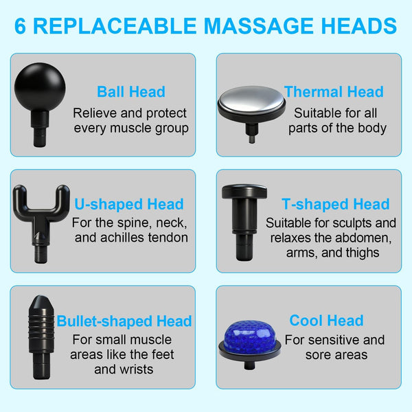 Lightweight Mini Hot Cold Massage Gun With 6 Heads Intensity Dual Thermal Therapy Muscle Reliever For Portable Body Recovery Massagers