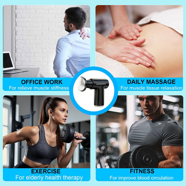 Lightweight Mini Hot Cold Massage Gun With 6 Heads Intensity Dual Thermal Therapy Muscle Reliever For Portable Body Recovery Massagers