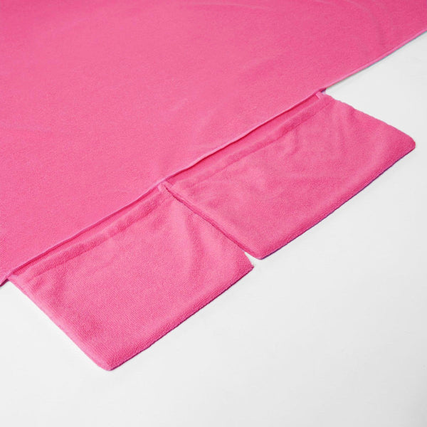 2 In 1 Pink Microfiber Sun Lounger Towel & Portable Tote Bag Sand Free Quick Dry Beach Chair Cover With Side Pockets (75X211cm) Towels & Washcloths