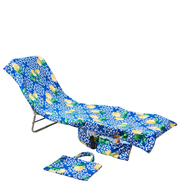2 In 1 Microfiber Sun Lounger Towel & Portable Tote Bag Sand Free Quick Dry Beach Chair Cover With Side Pockets (St001 / 75X211cm) Towels & Washcloths