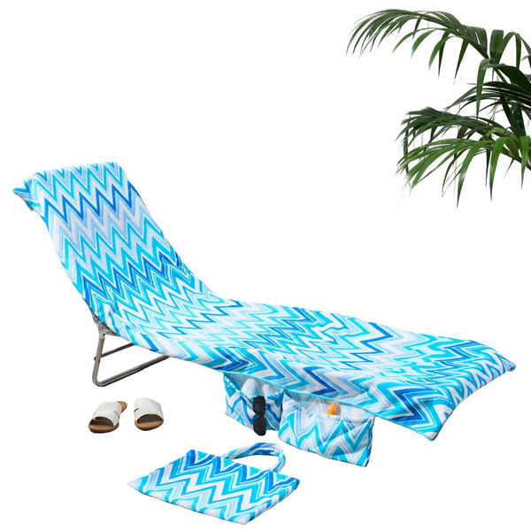 2 In 1 Microfiber Sun Lounger Towel & Portable Tote Bag Sand Free Quick Dry Beach Chair Cover With Side Pockets (St001 / 75X211cm) Towels & Washcloths