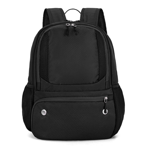 24L High Capacity Black Basketball Backpack With Shoe Compartment & Dedicated Ball Zone Waterproof Durable Oxford Training Bag Basketball Training Aid