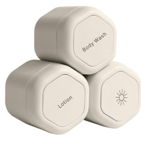 3 Piece Pink Magnetic Travel Capsules Leak Proof & Tsa Friendly Cosmetic And Skin Care Containers Travel Bottles & Containers