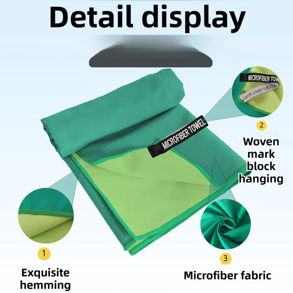 40A80cm And 76A152cm Ultra Fine Microfiber Double Sided Fleece Towel Set Rapid Drying Travel & Fitness Essentials (Blue Grey) Cleaning Towels & Cloths